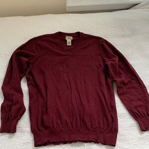 Lands' End Burgundy V-Neck Sweater